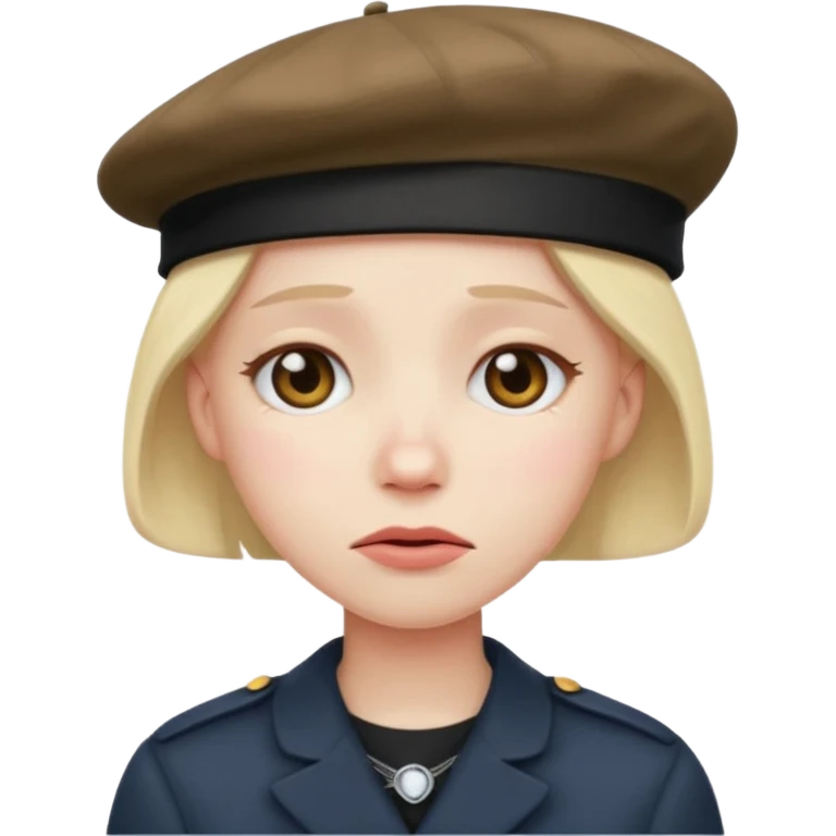 sob emoji face with beret emoji