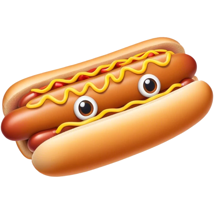 A hot dog with eyes emoji