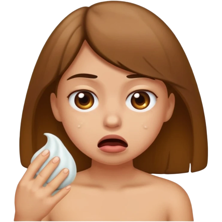 a girl taking a really bad smelly poop emoji