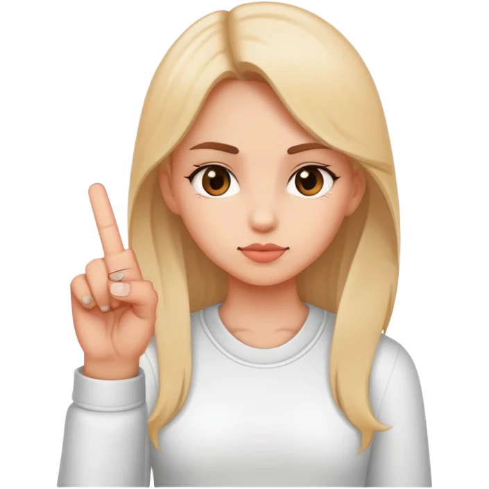 girl with middle finger emoji