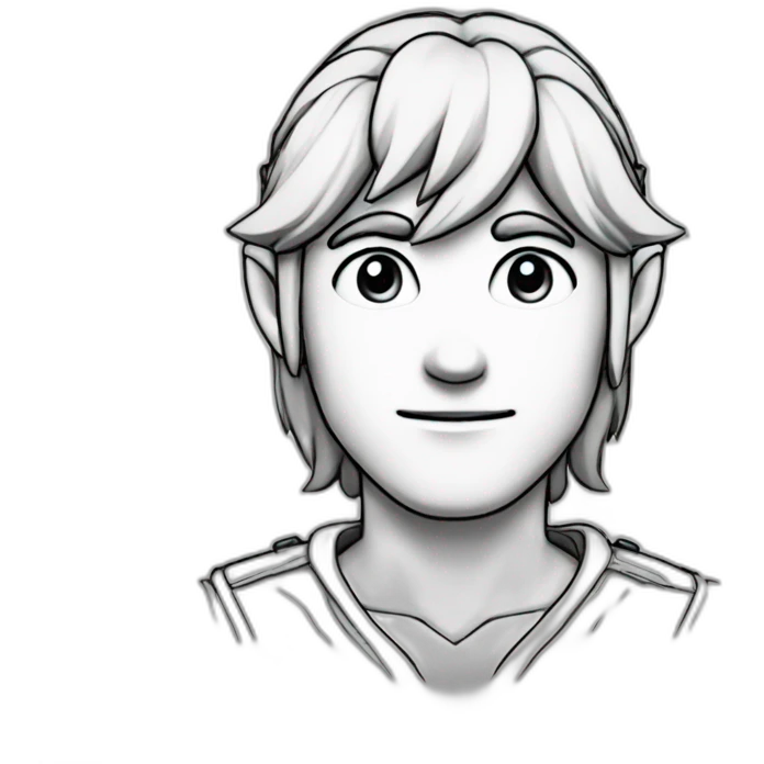 Line drawing of Link (The Legend of Zelda) emoji