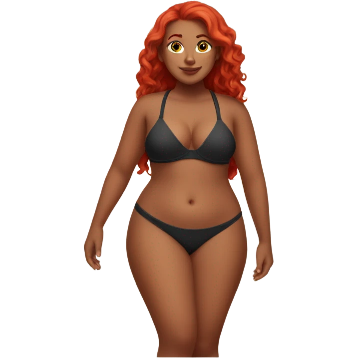Curvy girl bikini red hair emoji
