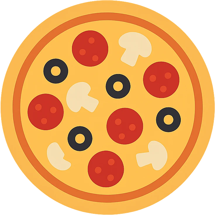 A pizza icon, flat design, simple and clean, with minimal details emoji