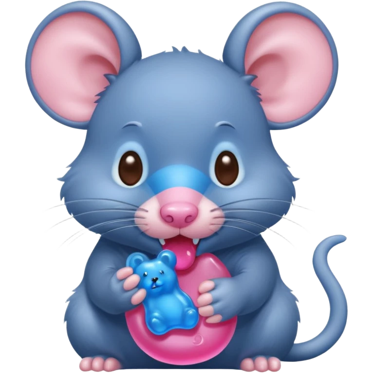 raton comiendo gomita azul emoji