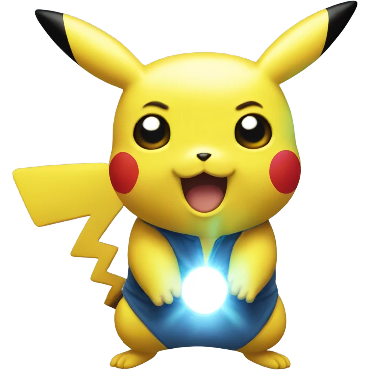 Pikachu with lighting emoji