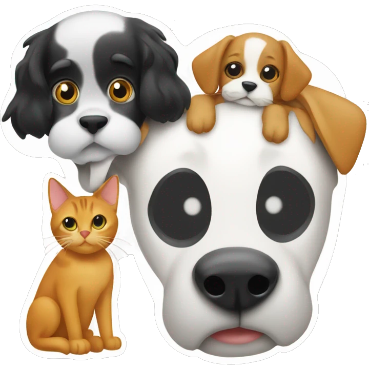 Animal rescue Logo with a cat and dog on it emoji