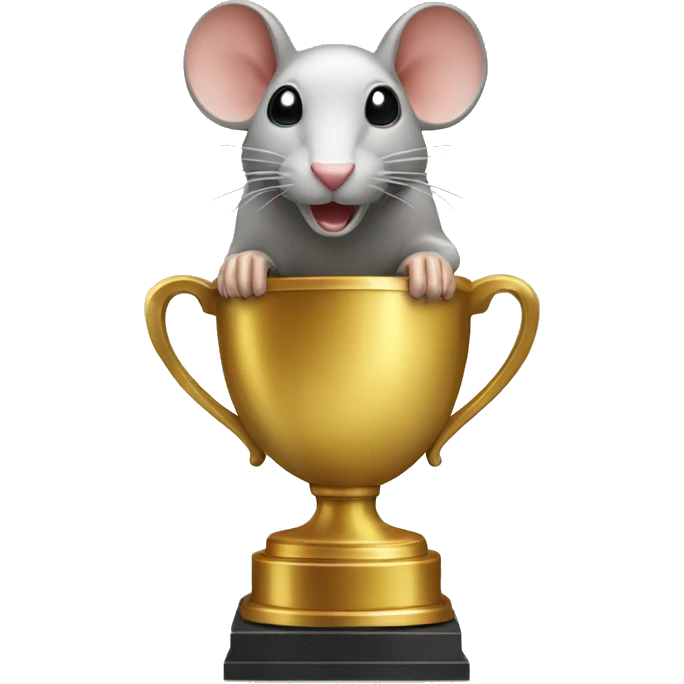 trophy with golden rat emoji