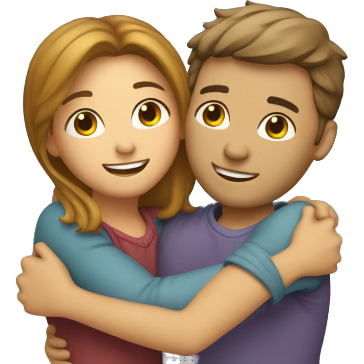 couple hug with warm smiles emoji