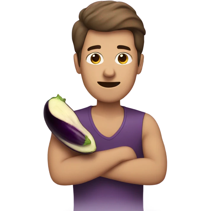 Man eating eggplant  emoji