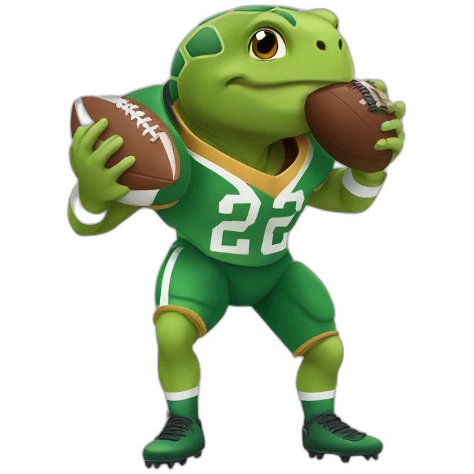 Tortue qui joue U football emoji