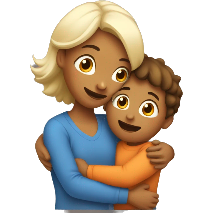 Mom and son hugging emoji