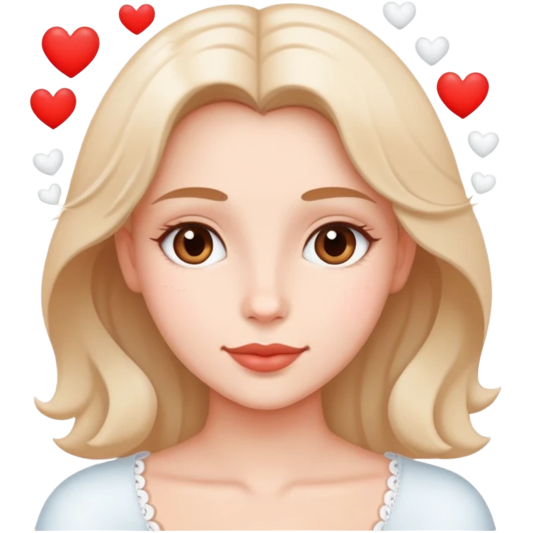 Carita enamorada con corazones blancos  emoji