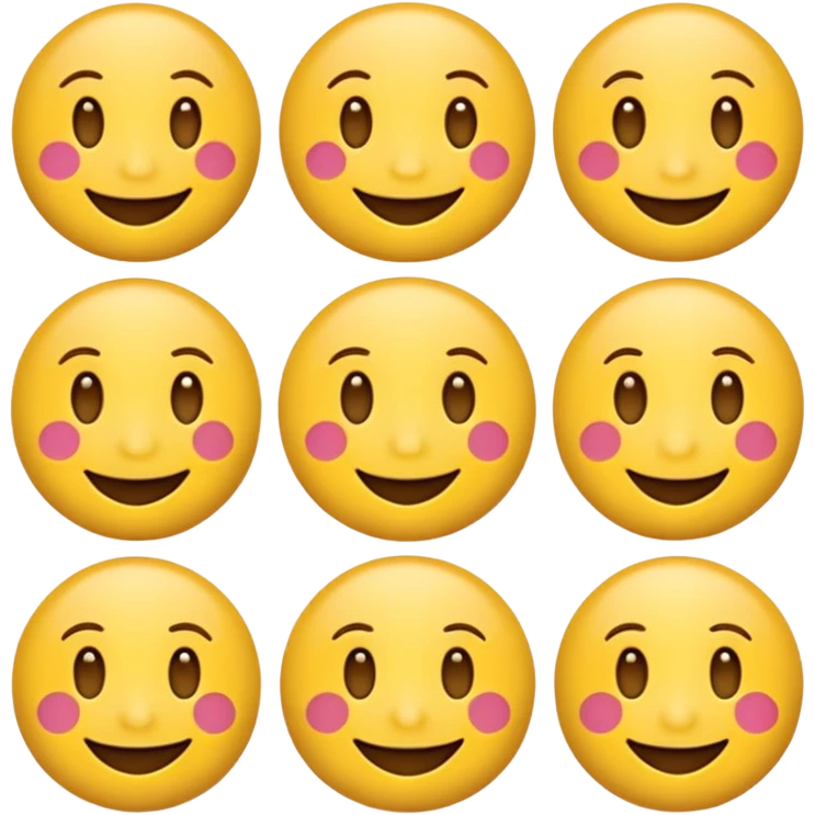 multiple smiling emojis in a 3x3 grid emoji