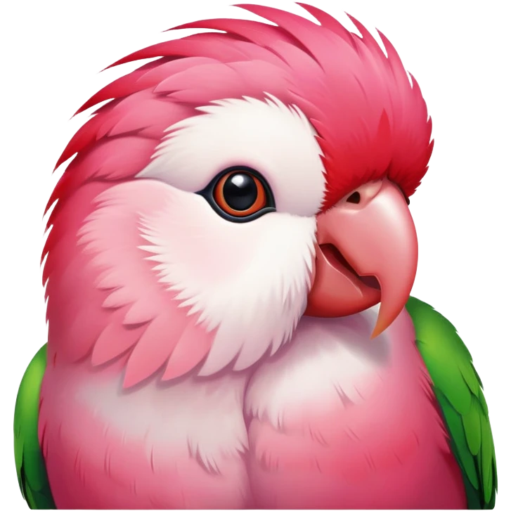 Rosy faced love bird emoji