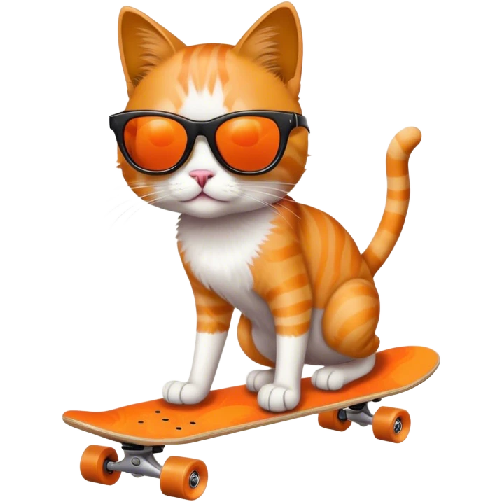 Cat with sunglasses on skateboard  emoji