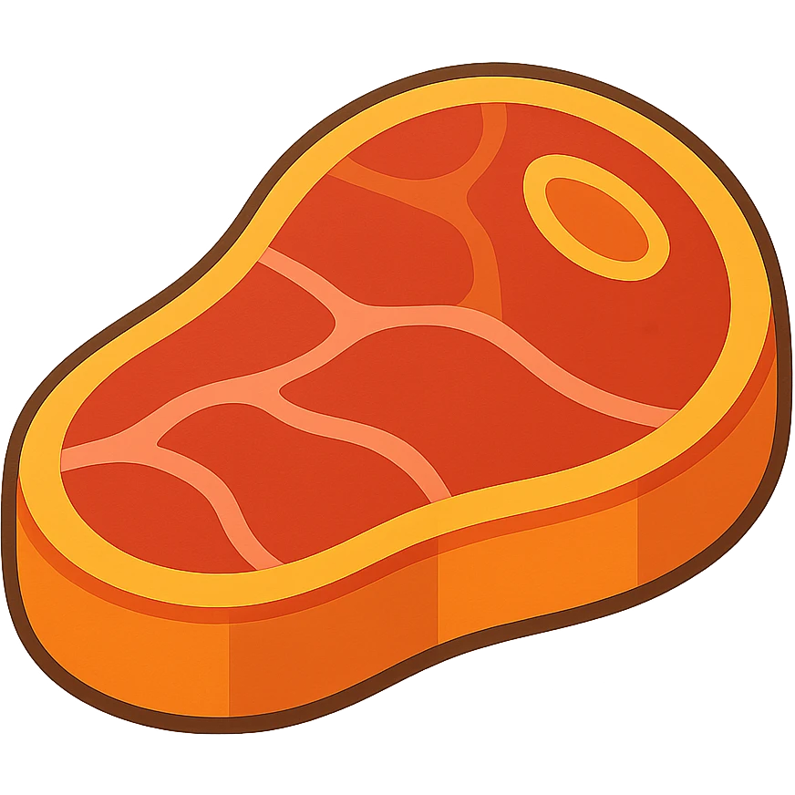vibrant toon style steak emoji