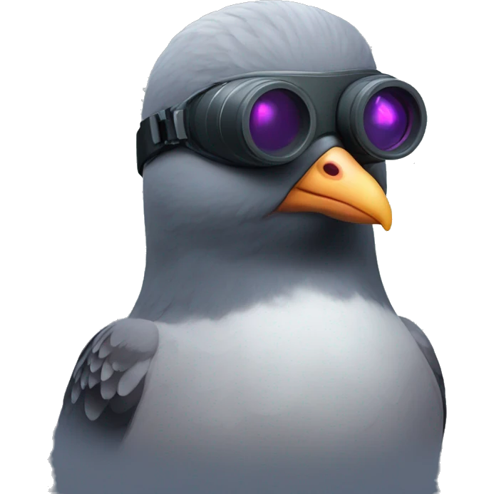 pidgeon wearing night vision goggles emoji