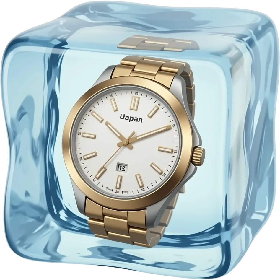 japan watch inside ice cube emoji