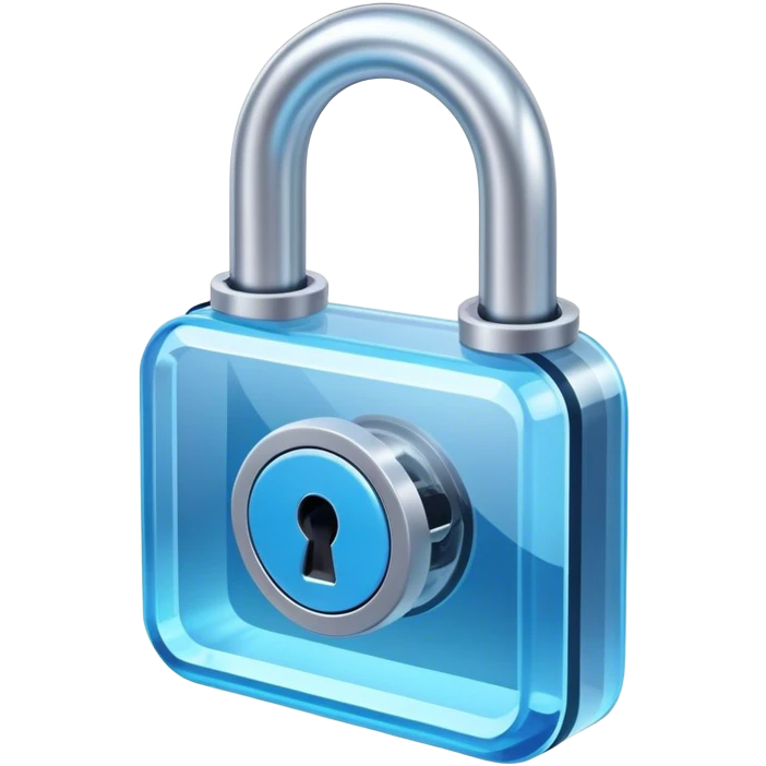 Holography  and glassmorphic blue lock emoji