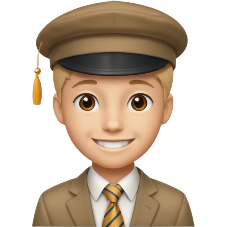 Teen in cap & tie emoji