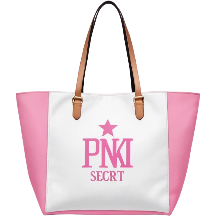 Victoria's Secret pink tote bag with logo emoji