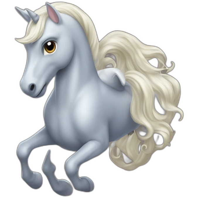 Dauphin sur licorne emoji