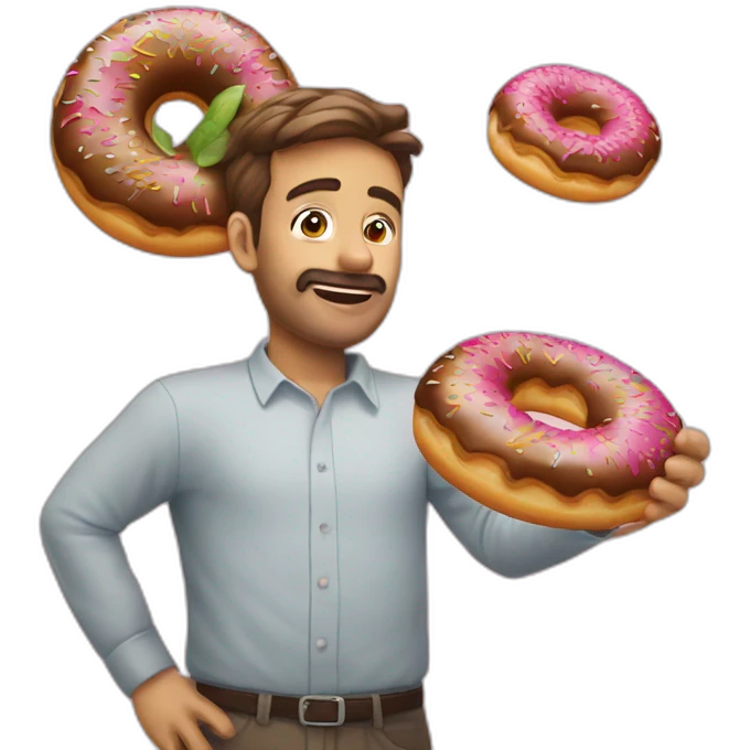 Reubeudeter qui mange un donut  emoji
