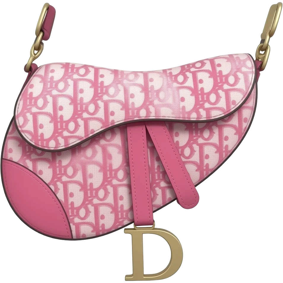 Pink Dior Oblique Embroidery and White Lace saddle bag emoji