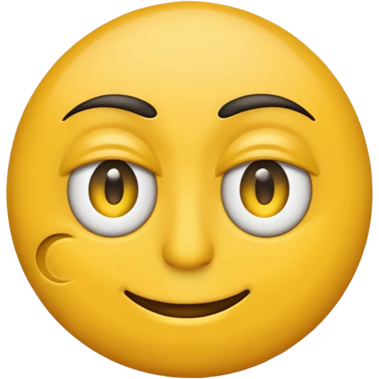 emoji face side profile one eye visible  rolling it’s eye emoji