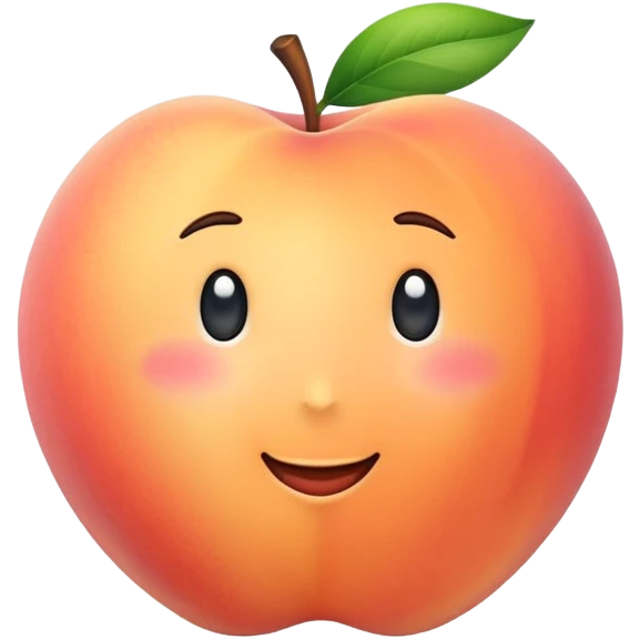 cute peachy peach with curve emoji