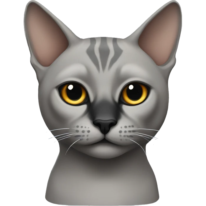 gray cat sphinx with black nose emoji