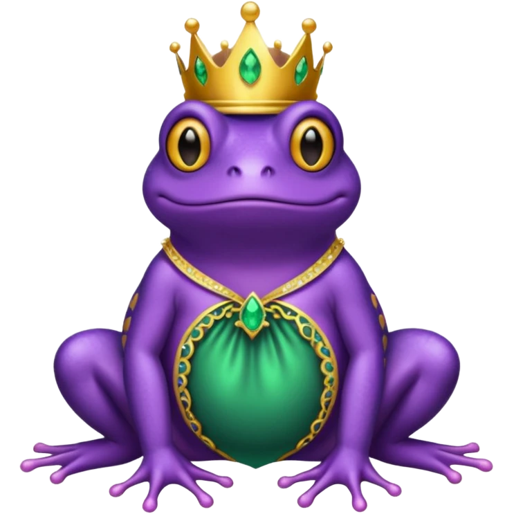 purple frog in royal outfit gown emoji