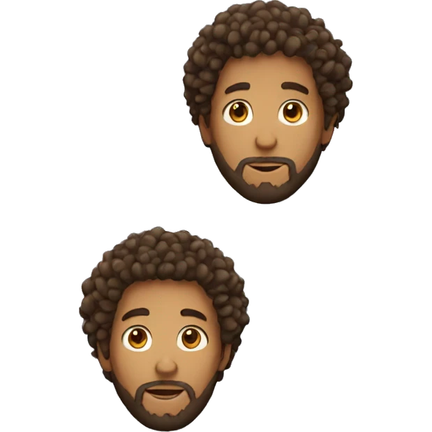 Curly boy with beard emoji