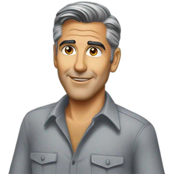 george clooney cartoon wearing shirt emoji