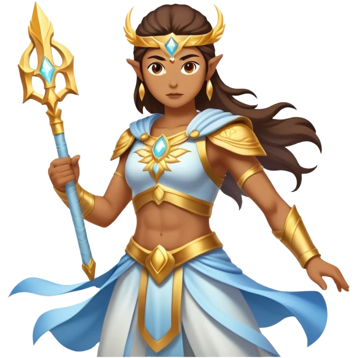A mystical warrior born from pure aether, glowing with celestial energy and wielding divine power emoji