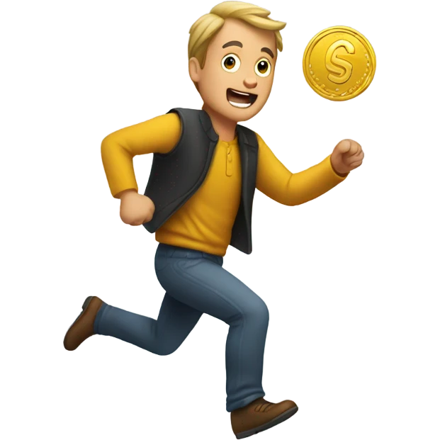  man chasing a coin emoji