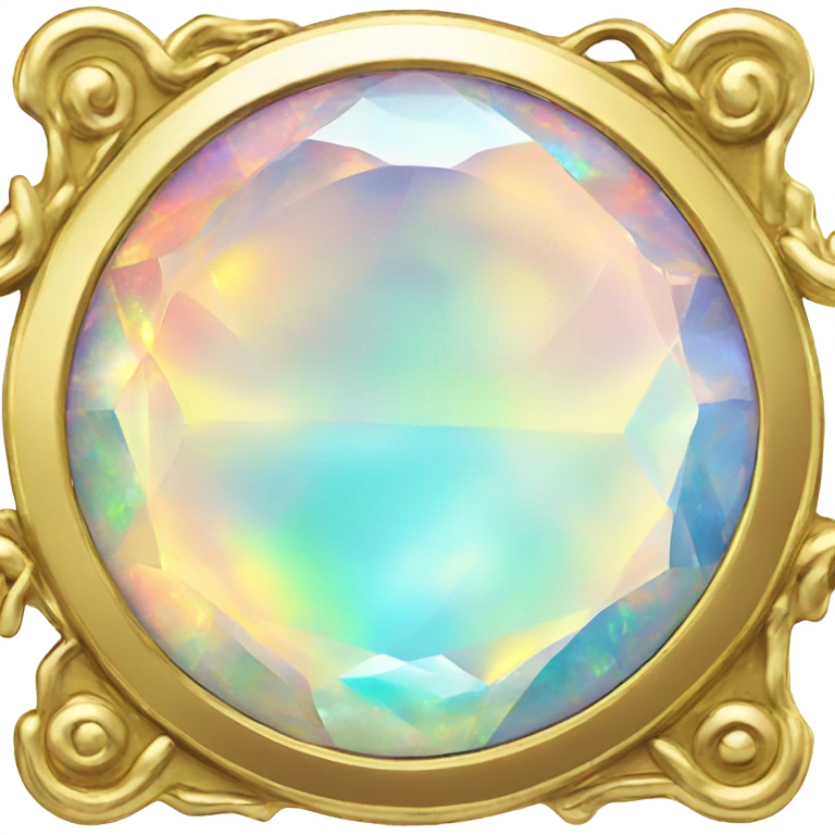 opal crystal gemstone coin gold border  emoji