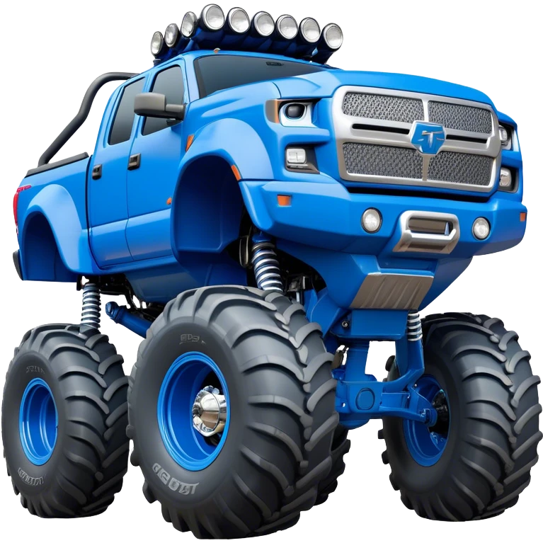 Bigfoot - Bigfoot 4x4 (Model Year: 2022) (Iconic colour: Blue) - An oversized, rugged monster truck with bold, aggressive lines painted in a striking blue. Focus on massive, rugged tires and a muscular chassis that exudes raw power and an urban legend feel. emoji