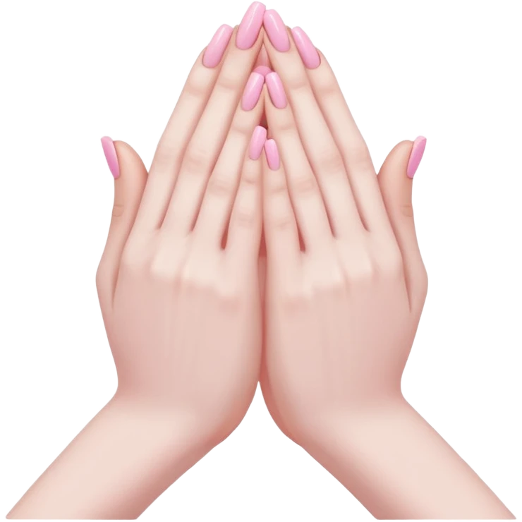 Make hands in a praying motion.
with very girly pink tones. emoji