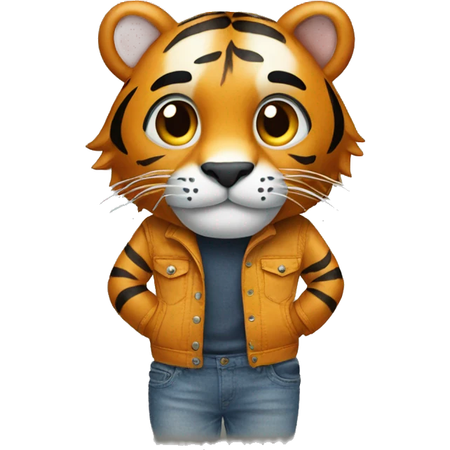 Tiger wearing jeans emoji