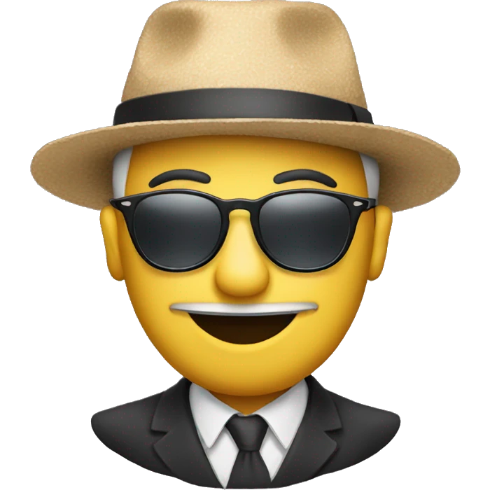 A face with sunglasses and hat without love emoji