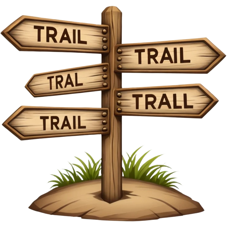 Wooden trail sign emoji