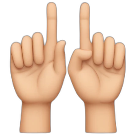 The two hands side by side with just the middle and index fingers raised emoji