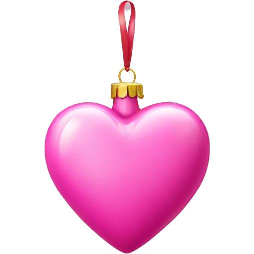 pink heart shaped christmas ornament  emoji