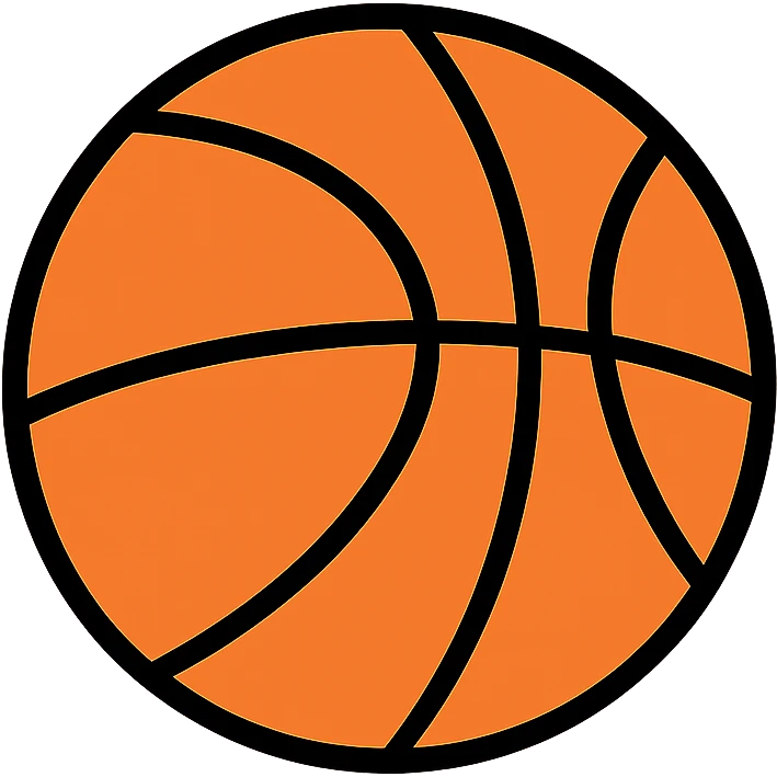 Orange basketball with black seams emoji