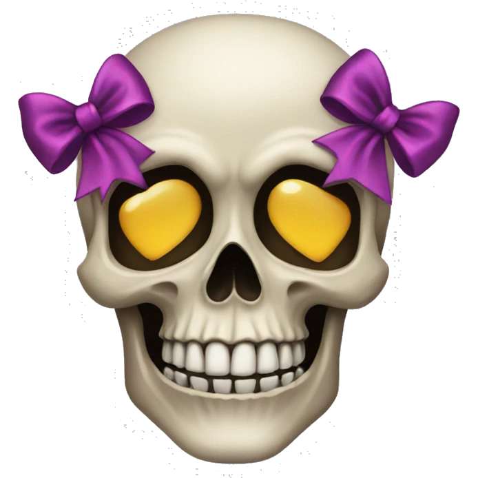 A skull with bows emoji