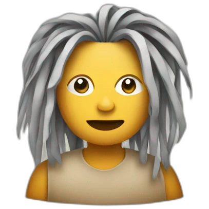 paper with dreadlocks emoji