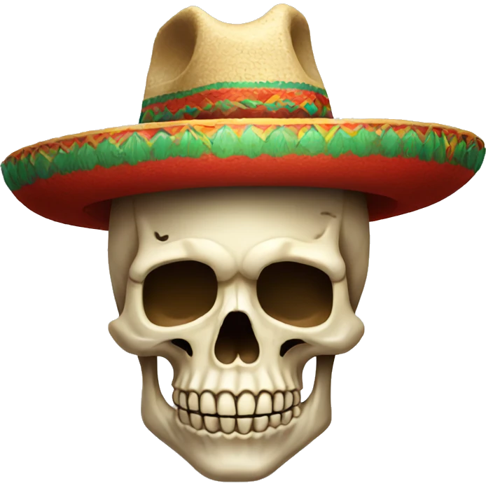 Skull using a Mexican hat emoji