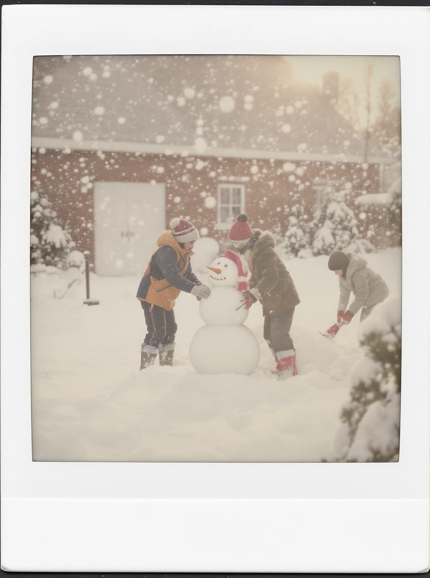 people making a snowman emoji