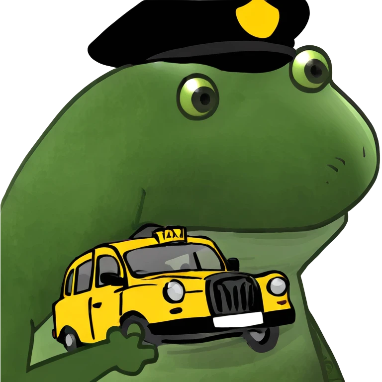 3D classic black London cab taxi emoji